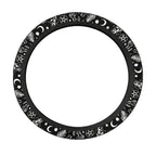 [Anti-Slip Car Protector] 15 Inch Universal Skull And Moon Steering Wheel Cover 1pc All-Season Anti-Slip Durable Car Protector,