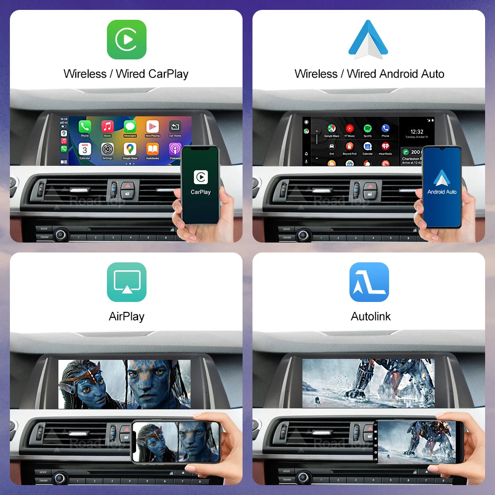 1920*720 Multimedia Car Radio Screen For BMW 5 Series F10 F11 CIC NBT System 2011-2017 Wireless Carplay Android Auto Display
