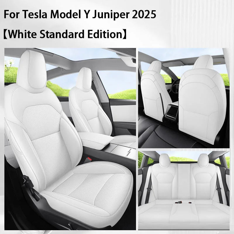 TCYZ For Tesla New Model Y Juniper 2025 Full Set Seat Covers Leather Breathable Car Seat Cover Cushion Protector Replacement CM World