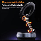 Magnetic Car Phone Holder Foldable Design 360 °     Adjustable Vacuum Mount for Car/Desk/Bathroom/Universal Use CM World