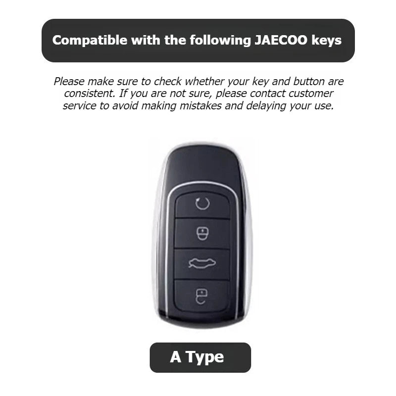 ‌For CHERY JAECOO J7 Jetour Tiggo8 J8 J7Plus ZincAlloy Car Key Case Bag Keychain Protective Cover Car Smart Remote Key Fob Shell