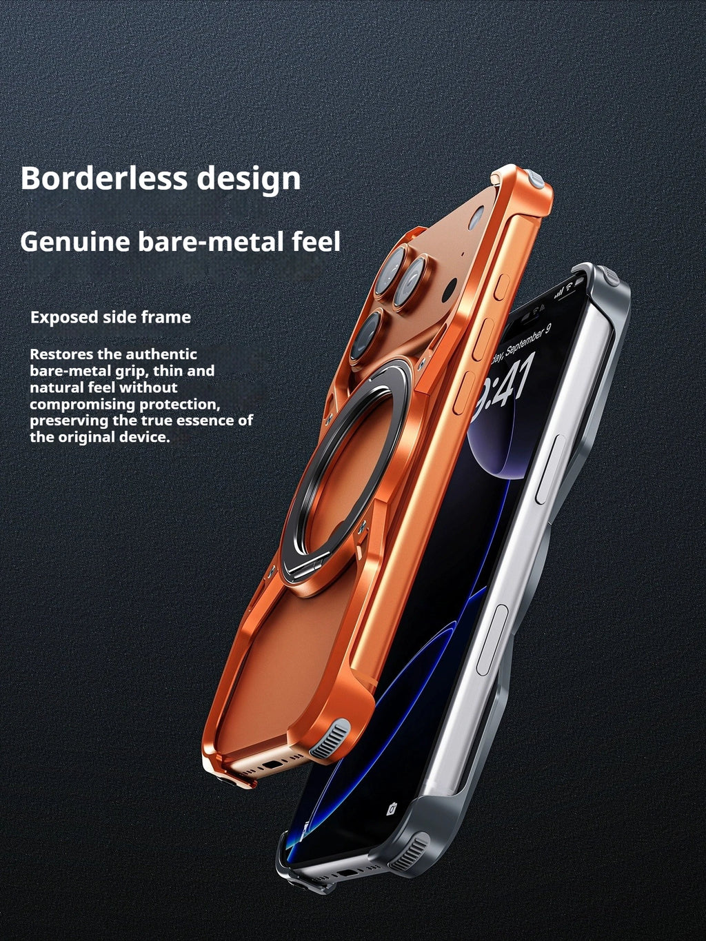 Metal Alloy Punk Frame Phone Case For iPhone 17 16 15 14 13 Pro Max 360 Rotating Bracket Magsafe Ring Magnet Stand Bumper Cover Car Mobile World