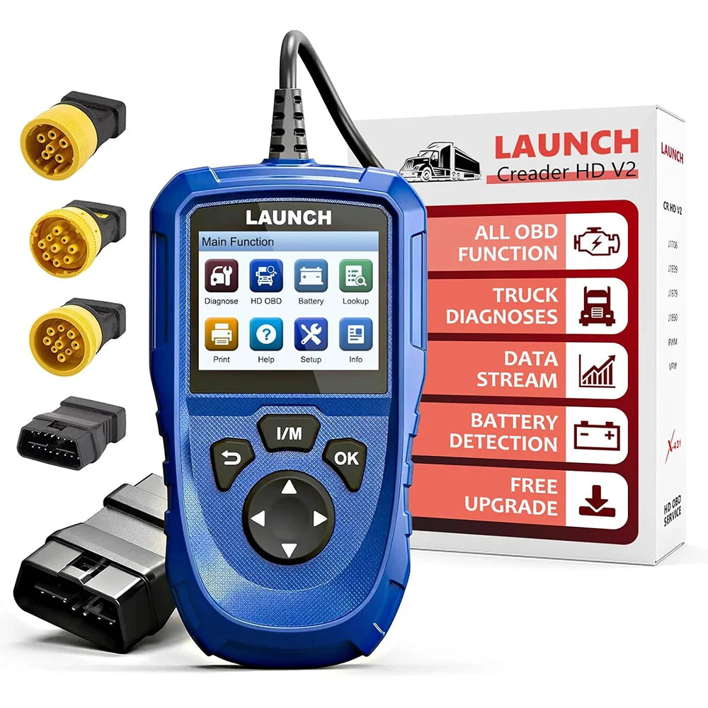 LAUNCH Creader HD V2 Heavy Duty Truck Diagnostic Scanner 2-in-1 HDOBD OBD-II EOBD Code Reader HD OBD Automotive Scan Tool