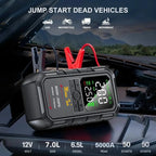 4-IN-1 Car Jump Starter with Air Compressor Peak 5000A Auto Battery Booster 180PSI Air Pump Portable Power Bank Tire Inflator