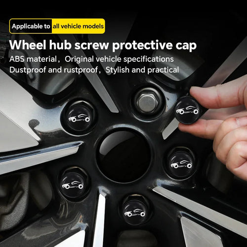 20Pcs 17mm 19mm 21mm Black Car Wheel Caps Bolts Car Wheel Hub Nut Protective Cap Rust Proof Waterproof Cap Tire Nut Caps CM World