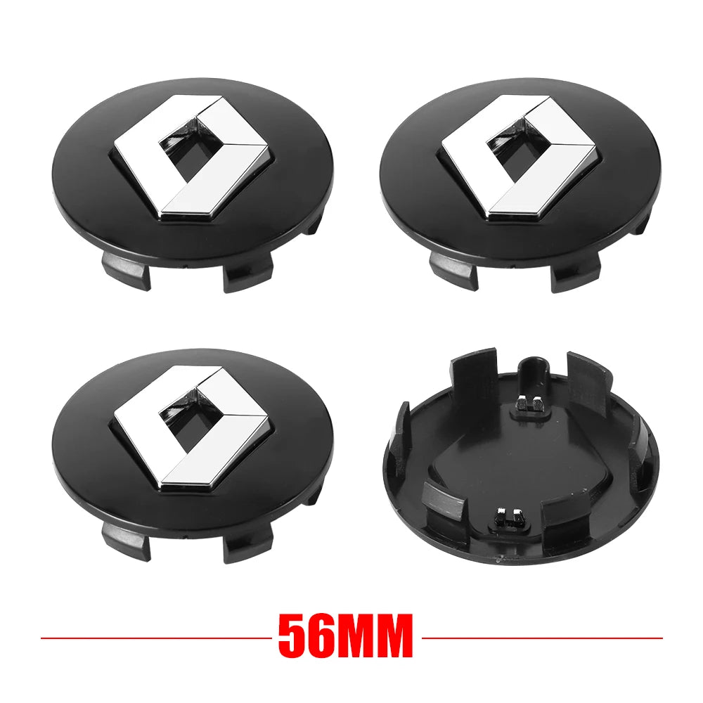 4PCS 56mm 60mm Car Wheel Center Cap Logo Hub Badge Rims Cover For Renault Megane 2 3 Clio 4 Trafic Captur Emblems Kangoo Zoe CM World