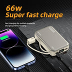 2025 NEW 66W 20000mAh Fast Charge Power Bank CCC Chinese Certification with Cable for Xiaomi Huawei Samsung IPhone Car Mobile World