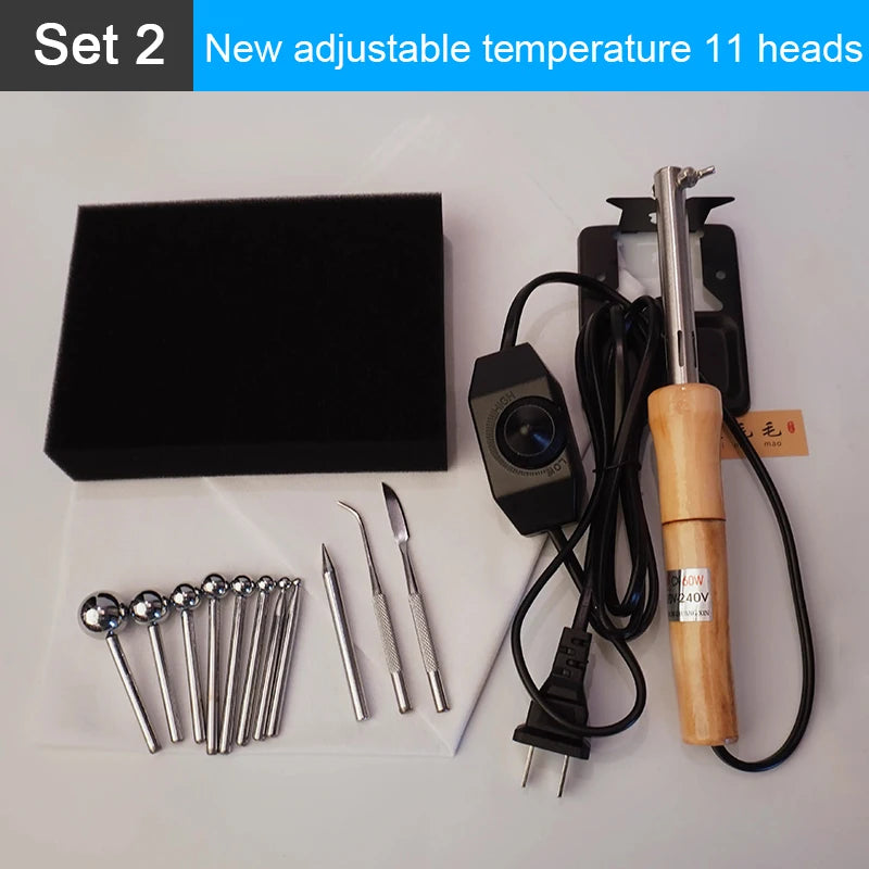 Fabric Flowers Ironing Tool Set 8-18 Heads Soldering Iron 220V/110V DIY Artificial Flower Making Tool Ironing Machine CM World