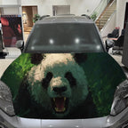 Powerful Fierce Panda Car Hood Decal, Waterproof Self-adhesive Vehicle Vinyl Wraps Sticker, Cool Auto Cover Decoration, Anti-scr