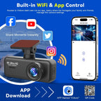 Kocam 4K Dash Cam Front and Rear Dual Channels Dashcam With 24H Parking Monitoring Night Vision DVR Recorder Black Box For Car