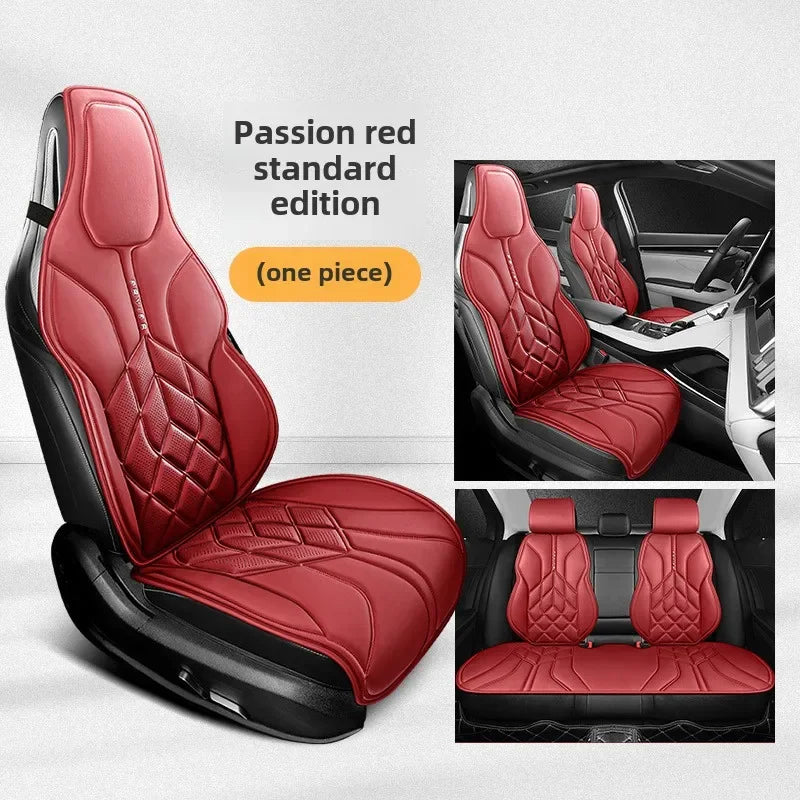 Nappa Leather Car Seat Covers Full Set 5 Seater Universal Car Seat Cushion Auto Accessories Interior Car Seat Protective Covers CM World
