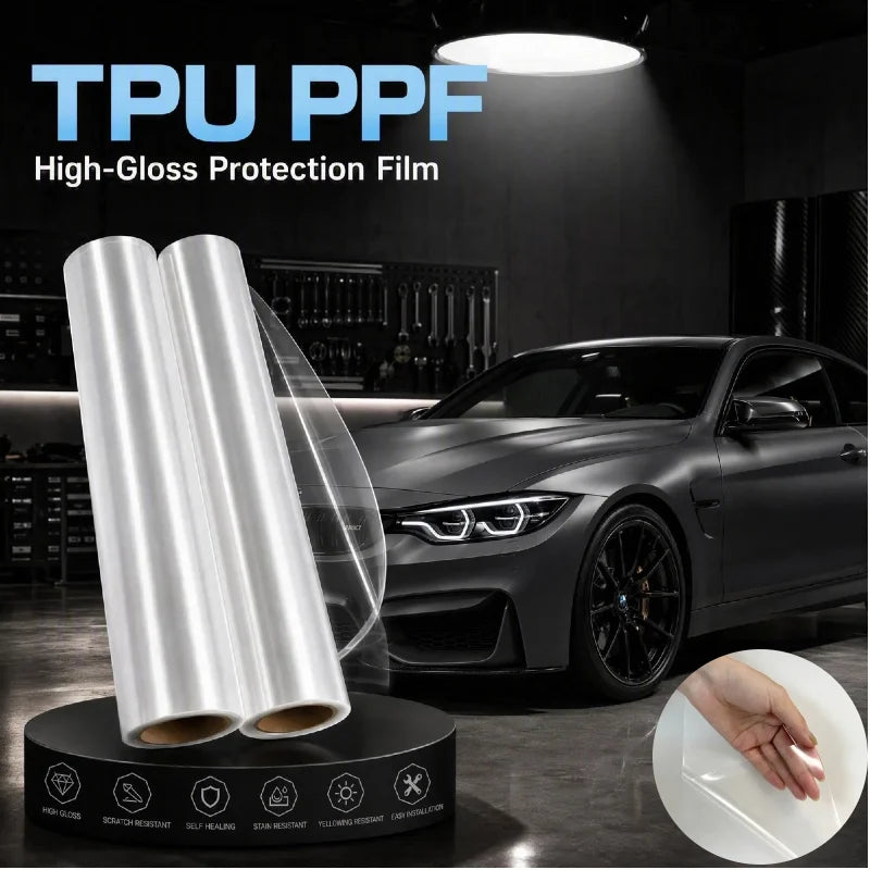 TPU PPF Car Paint Protection Film Anti Scratch Transparent Stickers Interior Exterior Auto Car Wrap Decal Glossy Car Accessories