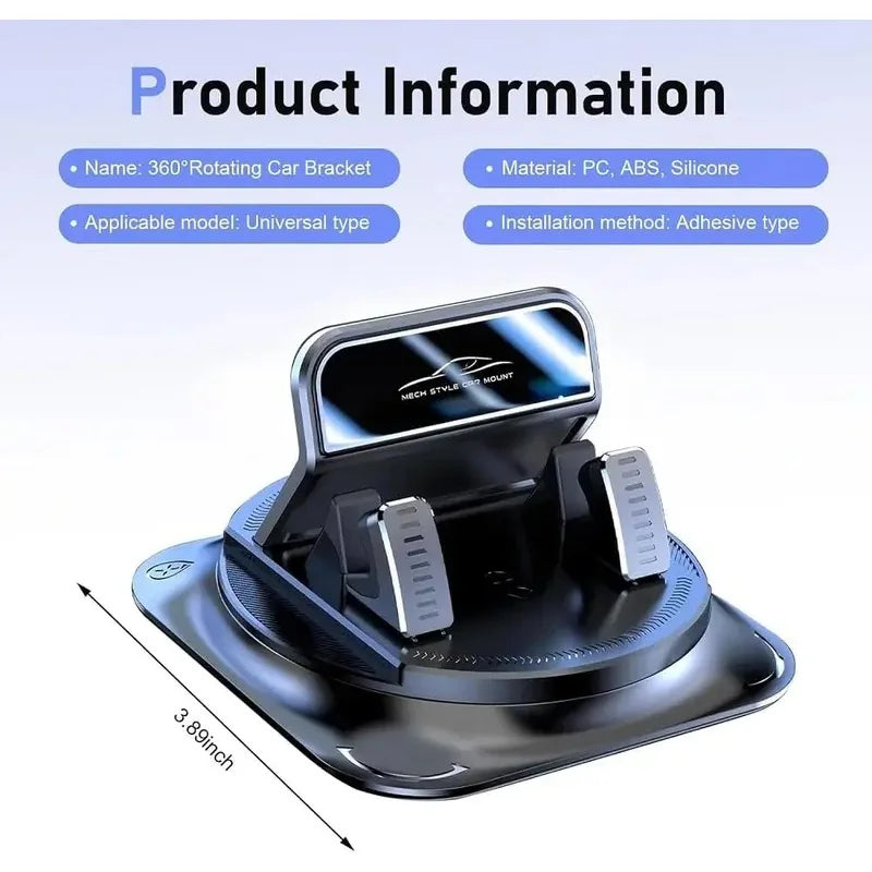 Car Phone Mount Anti Slip Silicone Dashboard Phone Holder 360-Degree Free Rotation Universal Head-Up Navigation Holder