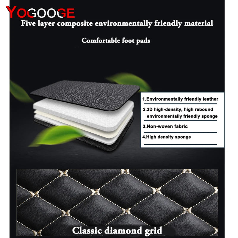 YOGOOGE Custom Car Floor Mats For Mercedes Benz C-CLASS Coupe C204 C205 A205 Auto Carpets Foot Coche Accessorie