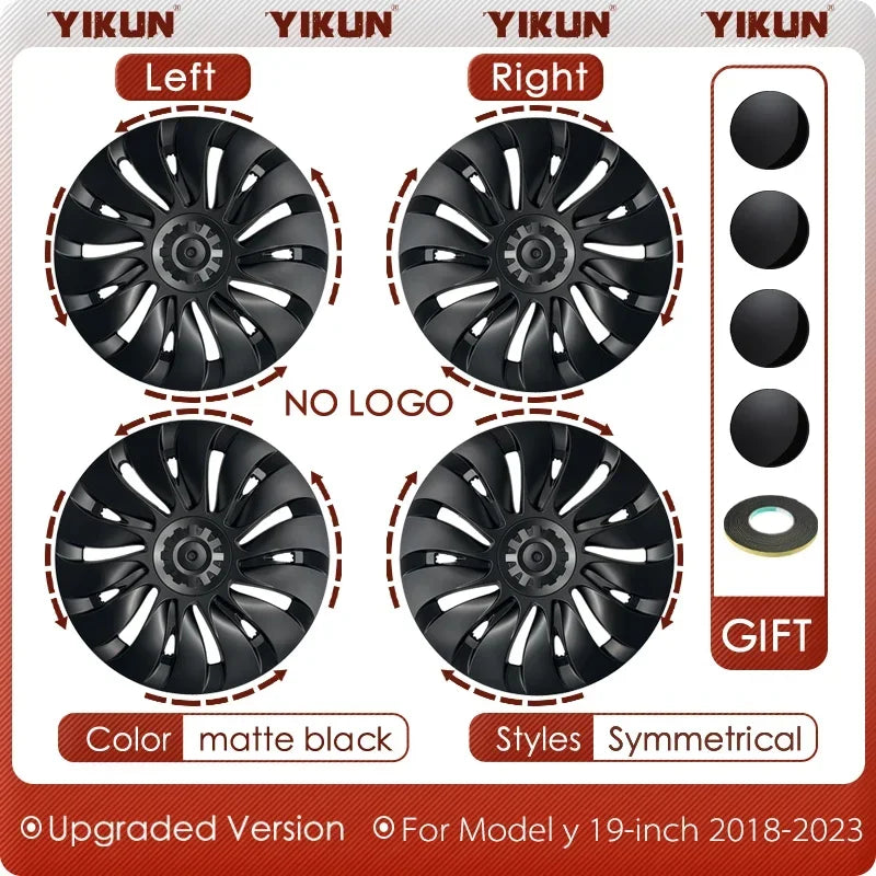 4PCS HubCap Performance  Automobile Replacemen Hub cap Full Rim Cover Accessories for Tesla Model Y 19 Inch Wheel Caps 2018-2024