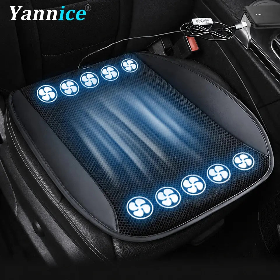 USB Universal Car Seat Summer Cool Air Seat Cushion With 5/8/10 Fan Car Cooler Seat Cover 3D Mesh Breathable For Car Home Office Car Mobile World