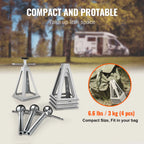 SucceBuy Stabilizer Jacks 4 Pack Aluminum RV Leveling Jacks Stack Jacks for RV Travel Trailer Camper Single Screw Jack 6000 Lbs CM World