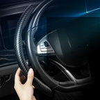 2/3pcs Laser Carbon Fiber Silicone Car Round Steering Wheel Cover Fiber Leather Wheel Booster Auto Cover Non-Slip Universal part