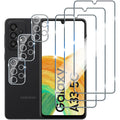 【3+3 PACK】 Designed for Samsung Galaxy A33 Screen Protector and Camera Lens Protector, 9H Hardness, Galaxy A33 Tempered Glass ce Car Mobile World