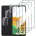 【3+3 PACK】 Designed for Samsung Galaxy A33 Screen Protector and Camera Lens Protector, 9H Hardness, Galaxy A33 Tempered Glass ce Car Mobile World