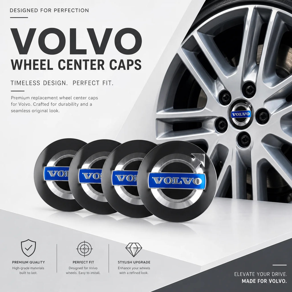 AA-4pcs 56/60mm Car Wheel Center Covers Hub Caps Replacement Emblem Volvo Rdesign T6 AWD C30 C70 S40 S60 S70 S80 S90 V50 V40 T6