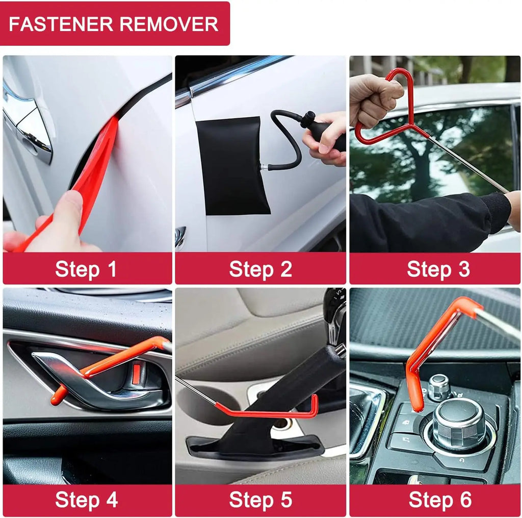 21/18PCS Car Door Tool Kit Inflatable Air Pump Auto Window Door Open Fixing Gripper Tools Long Reach Kits with Carrying Bag CM World