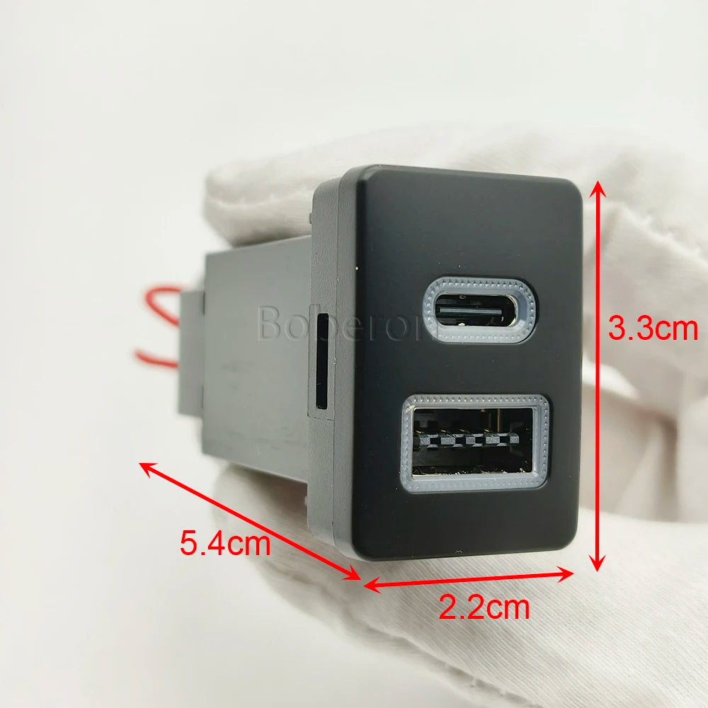 Fit For Toyota new car USB charger PD fast charger QC3.0 dual fast charger TYPE C adaptor button