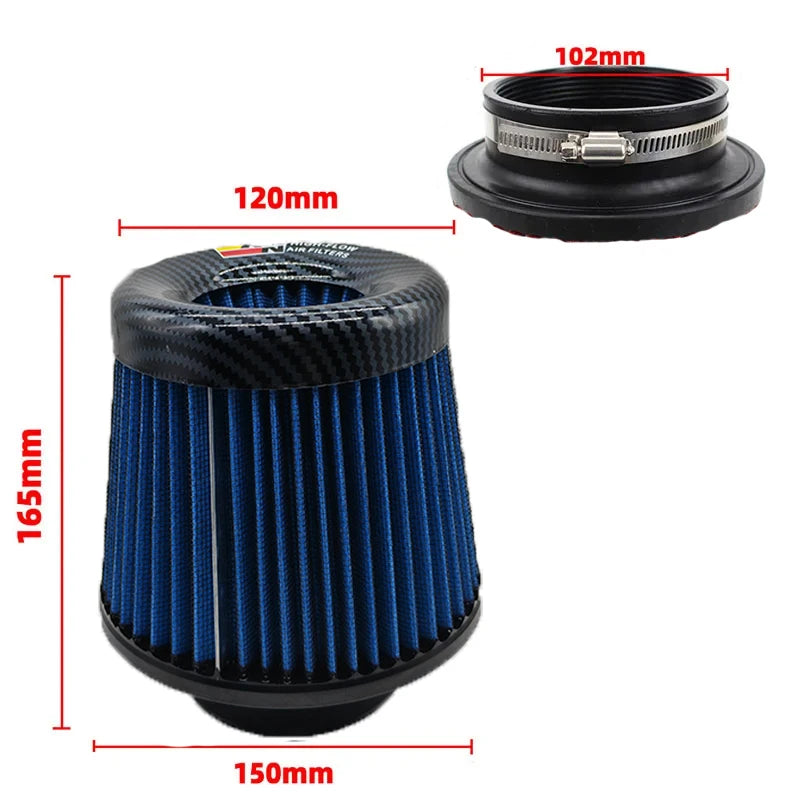 KN Intake Air Filter 3 Inch 76mm Car motorcycle Universal High Flow Air Filter Mushroom Head for KN Big Horsepower Performance CM World