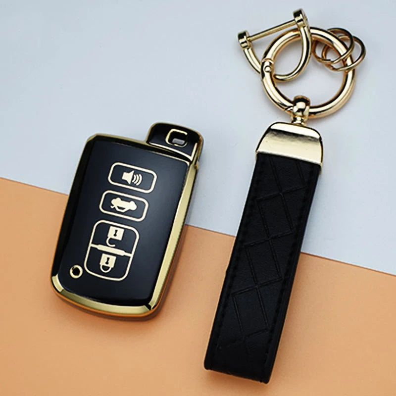 For Toyota Corolla Camry RAV4 Highlander Auris CHR Avalon Land Cruiser Auto Shell Holder Fob Keychain TPU Car Key Case Cover