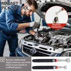 5PCS Telescopic Magnetic Pickup Tool, Portable Extendable Magnet Wand With Inspection Mirror, 360° Rotation, For Car Maintenance CM World