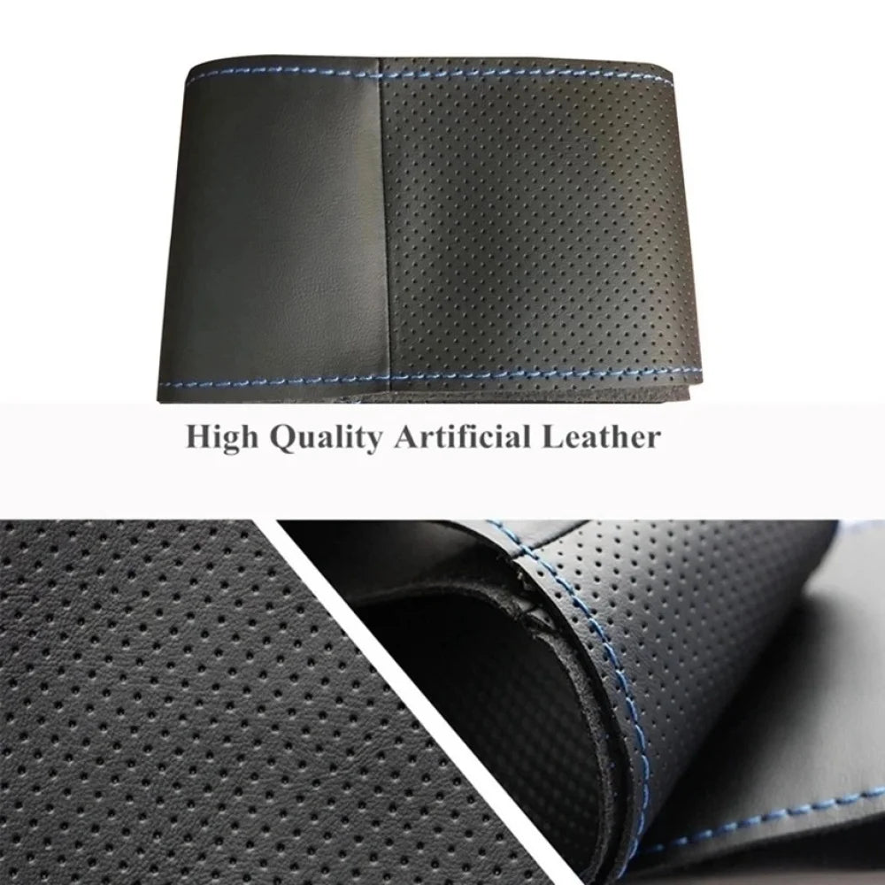 Customized DIY Car Steering Wheel Cover For Seat Leon Alhambra Toledo 2011 2010 2012 Leather Braid For Steering Wheel CM World