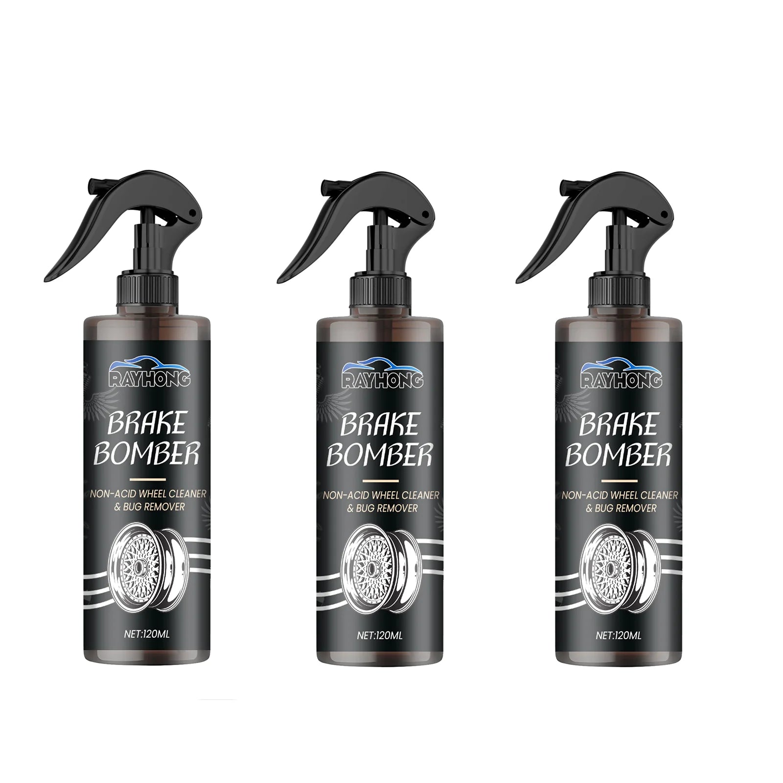 Car Wheel Cleaner Alloy Rim Cleaner Spray Remove Brake Dust Rust & Stains No Scratch Formula Polish Protect for All Wheels 120ml CM World