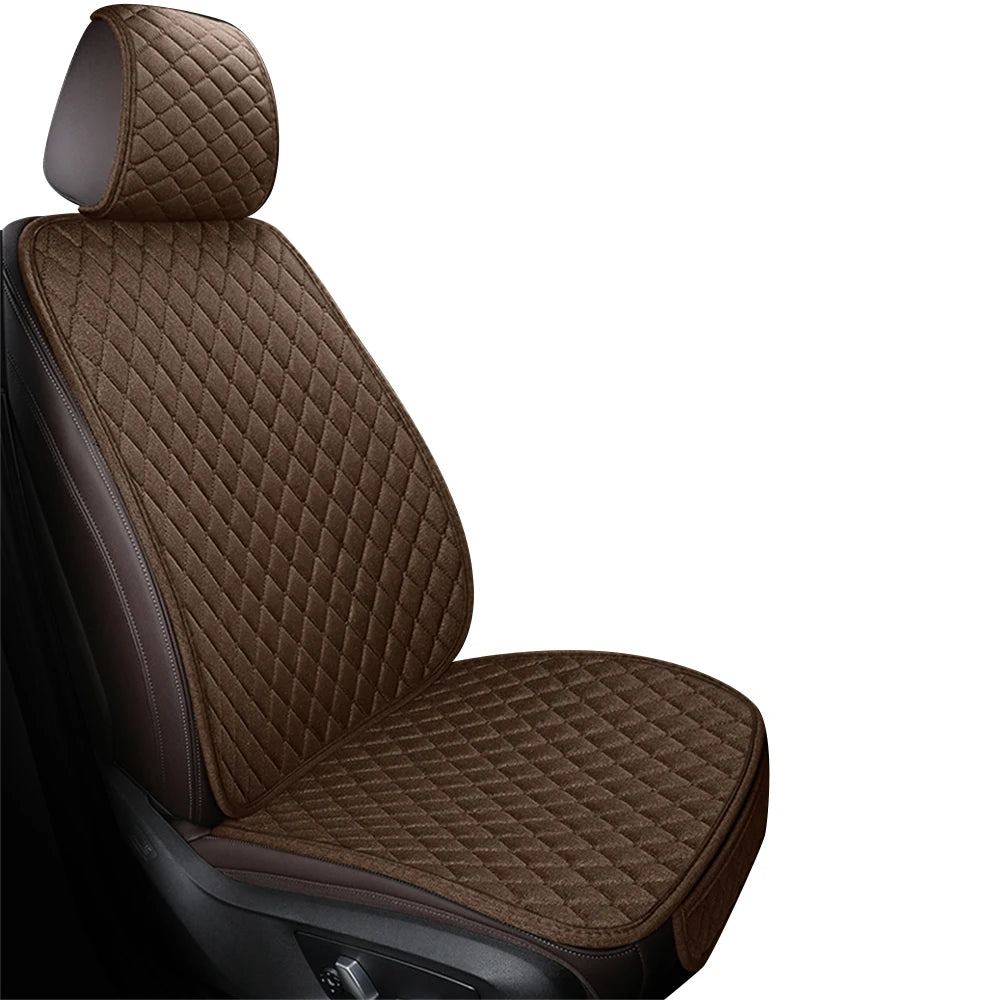Universal Flax Car Seat Cover Front Rear Cushion Comfortable Breathable Protector Mat Four Season Pad Auto Interior Accessories CM World