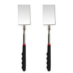 2pcs Telescoping Inspection Mirror Rectangle Mechanic Mirrors 360° Rotation Extendable Telescopic Handle For Car Repair CM World