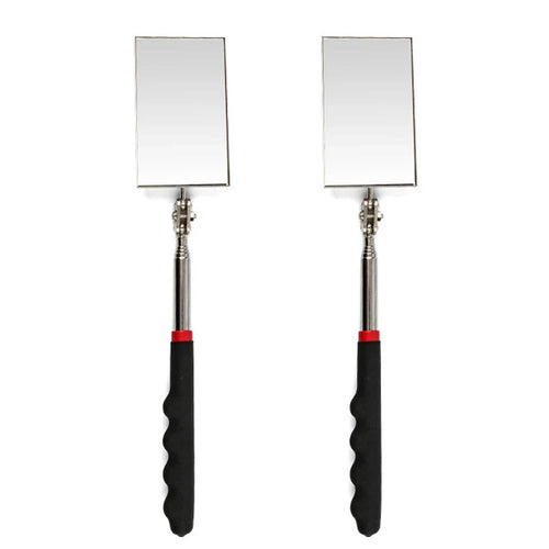2pcs Telescoping Inspection Mirror Rectangle Mechanic Mirrors 360° Rotation Extendable Telescopic Handle For Car Repair CM World