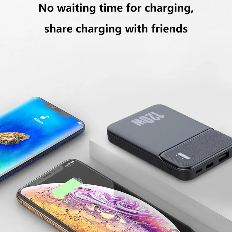 Lenovo 120W 50000mAh Power Bank Portable Thinner Fast Charging External Battery Charger For iPhone 17 Pro Max For Samsung New Car Mobile World
