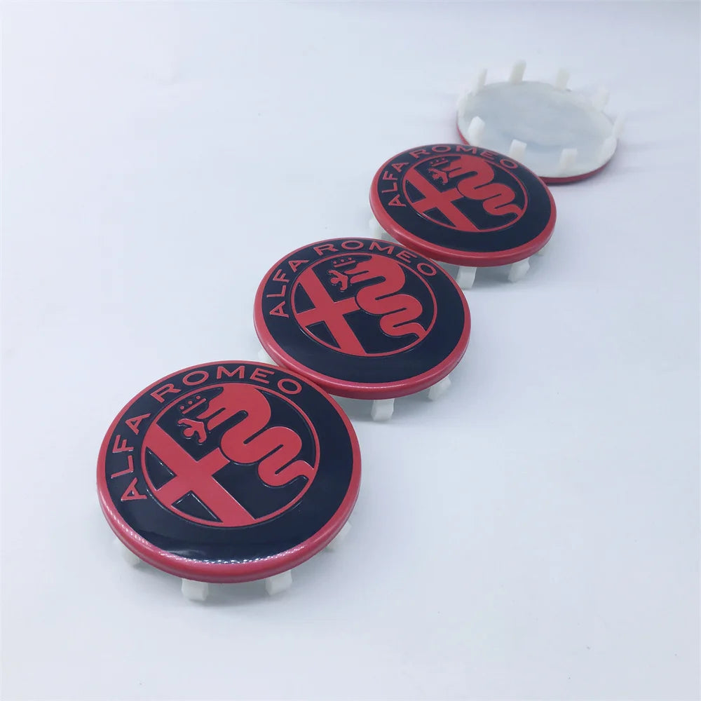 4pcs 60MM 10pin GTAM Car Emblem Wheel Center Covers Hub Cap Stickers for Alfa Romeo Giulia Giulietta MITO Stelvio GT Auto Refit