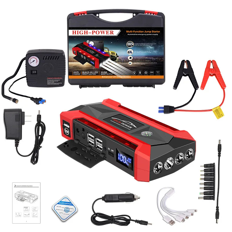 Car Battery Starter 30000mAh Portable Charger Auto Jump Starter 12V Petrol Diesel Car Emergency Booster Start Power Supply