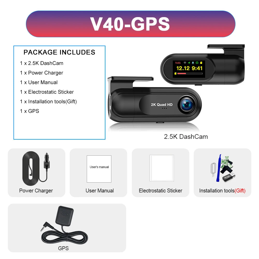 Soam﻿ 2K Dash Camera For Cars WiFi DVR Dash Cam Video Recorder Night Vision 24H Parking Monitor Dashcam Support GPS Car Mobile World