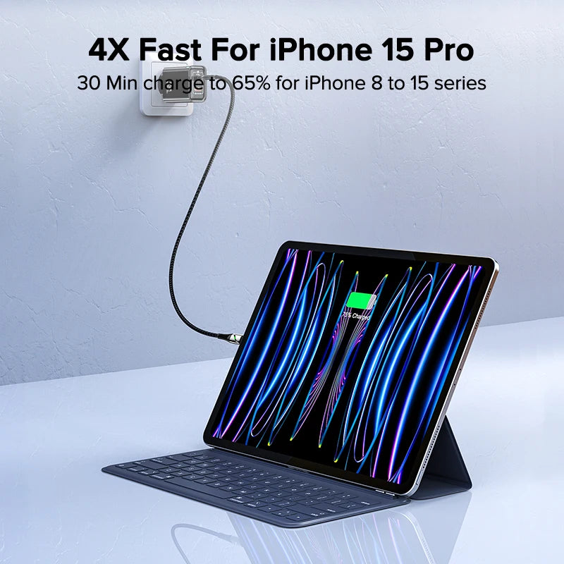 QOOVI GaN 45W USB Charger Fast Charging USB Type C Wall Charger PD QC3.0 Quick Charge For iPhone Samsung S23 S21 Laptop Tablet Car Mobile World