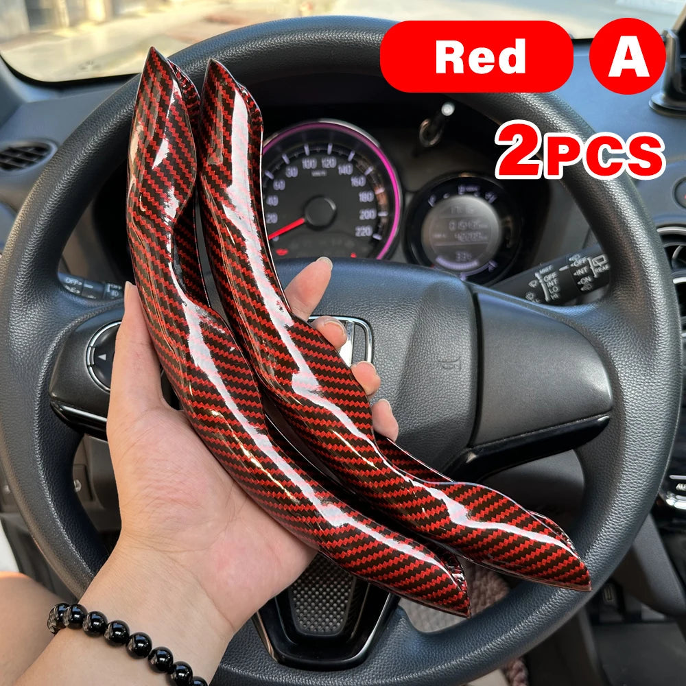 2PCS Universal Car Steering Wheel Booster Leathert Cover Non-Slip Auto Interior Steer Protector interior Decoration Accessories CM World