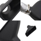Car Front Bumper Admission Air Intake Pipe Kit Universal Turbo Inlet Hose ABS Plastic Carbon Fiber Look Cold Air Funnel Pipe Set CM World