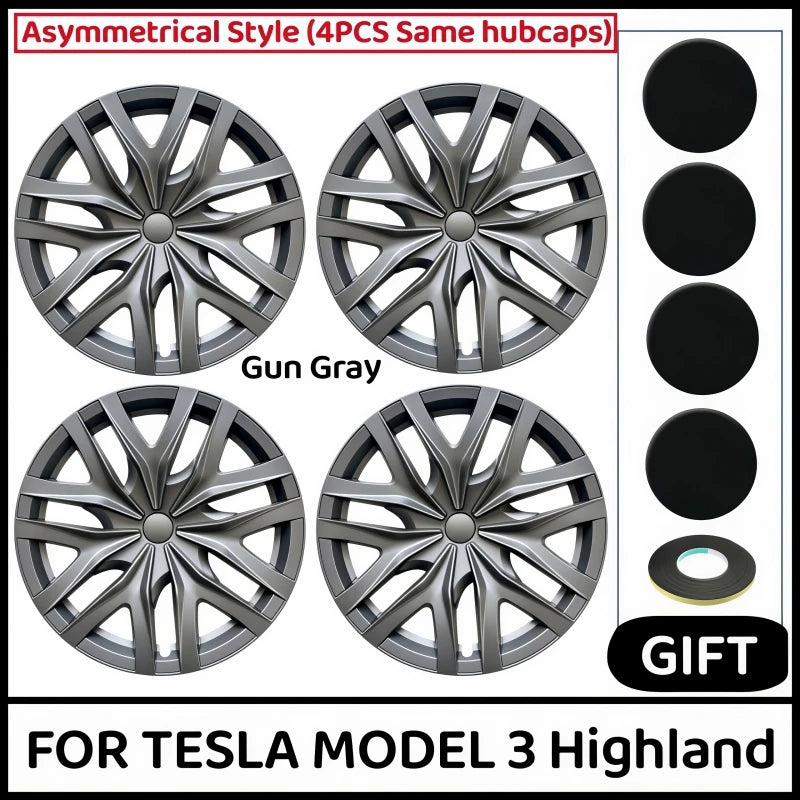 4PCS HubCap for New Tesla Model 3 Highland 2025 18 Inch Performance Replacement Wheel Cap Auto Full Rim Cover Accessories 2024