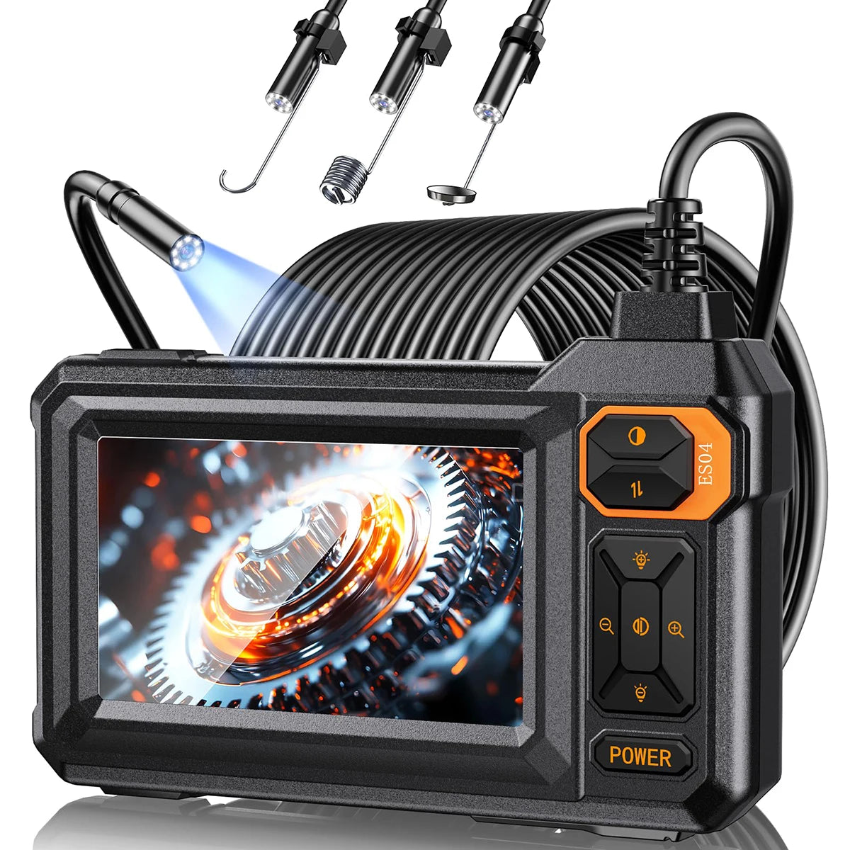 4.3 Inch Industrial Endoscope Camera 16.5TF Single Lens Pipe 1920P HD Inspection Borescope for Car Sewer Inspection Camera Tool CM World