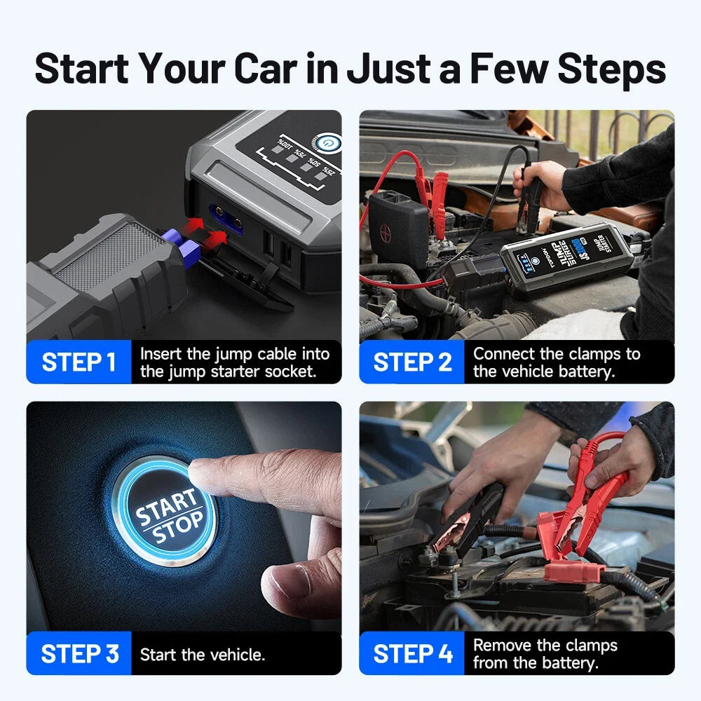 Topdon JS2000PRO 2500A Jump Starter Power Bank 12V Car Starting Device 16000Mah Battery Jump Start for Car Booster