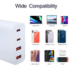 100W GaN Charger Convertible Plug Folding Pin QC3.0 USB-A Dual Type C PD Fast Charging Adapter for Notebook Mobile Phone Tablet Car Mobile World