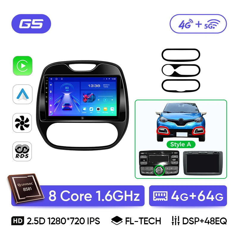 Ainavi Android 13 Car Radio For Renault Captur CLIO Samsung QM3 2014 - 2020 Kaptur Car Multimedia Wireless Carplay Android Auto CM World