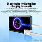 67W USB Fast Charger for Xiaomi 14t 13t 15 14 Ultra Redmi Note 14 13 12 Poco X7 F7 M6 X6 F6 Pro Quick Charge USB to Type C Cable Car Mobile World