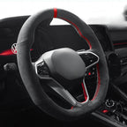 Hand Stitch Suede Car Steering Wheel Braid Cover For Volkswagen Golf 8 MK8 GTI Golf GTE 2020 2021 Auto Interior Accessories CM World