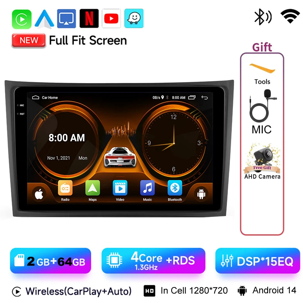JIUYIN 10.1“ Car Radio Player For Volvo XC90 2004-2014 Android15 Multimedia Wireless CarPlay Audio Auto Video Stereo GPS Screen CM World